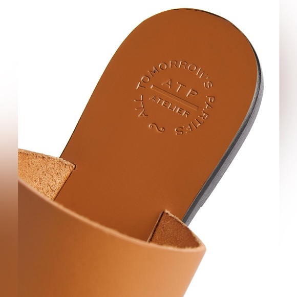 ATP Atelier BNWT NIB Astrid Leather Flat Sandals in Terra Brown - EU 38 - Picture 6 of 16